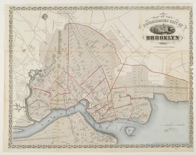 Map of the consolidated city of Brooklyn, 1861 by American School